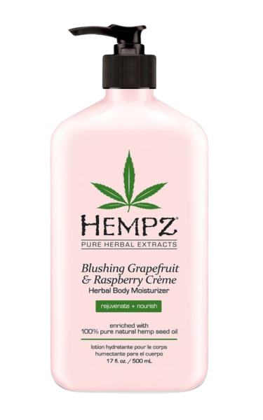 BLUSHING GRAPEFRUIT & RASPBERRY CREME HERBAL BODY MOISTURIZER Увлажняющее молочко для тела HEMPZ с ароматом грейпфрута и малины Hempz